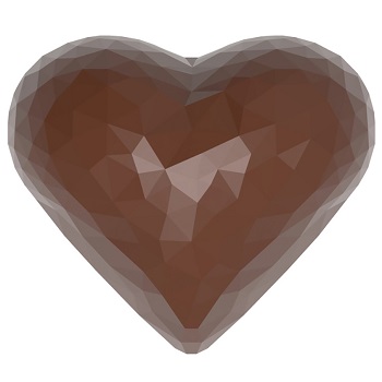 Chocolate World Facet Heart Polycarbonate Chocolate Mould